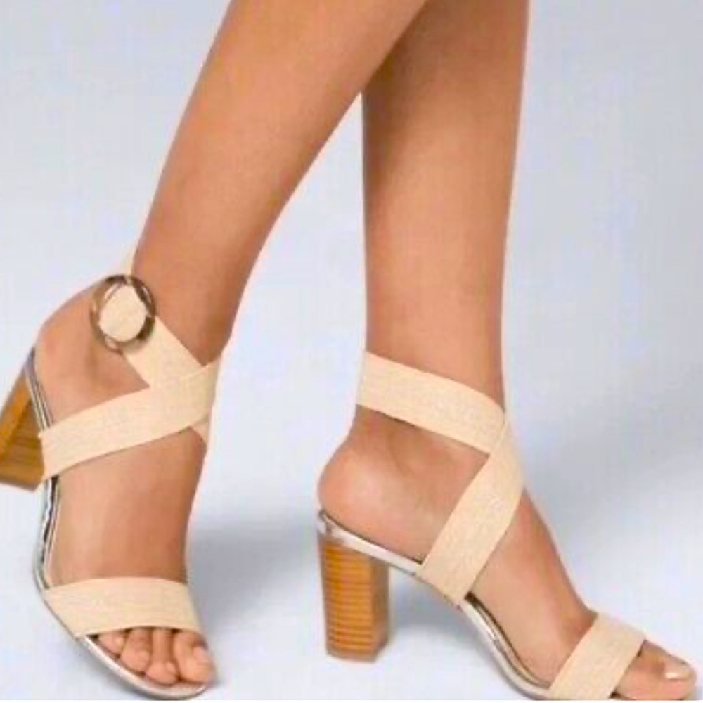 White House Black Market Woven Block Heel Shoes